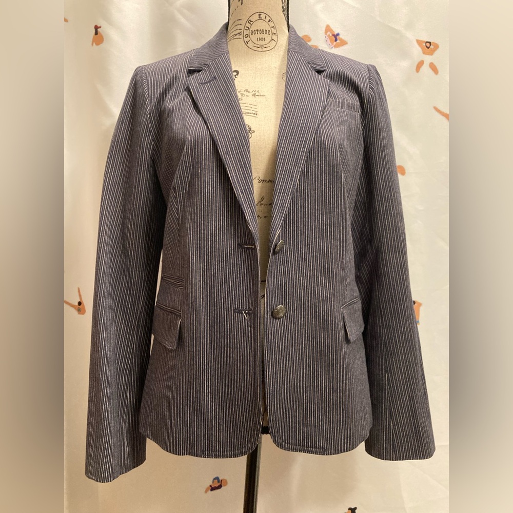 Women's Banana Republic blue striped blazer